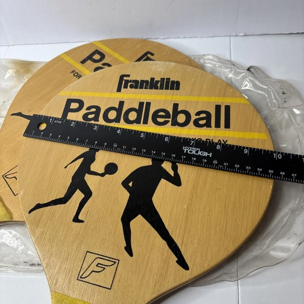 Vintage Franklin Paddle Ball Paddles Set of 2 Beach Backyard Picnic Play Wooden - Picture 6 of 8